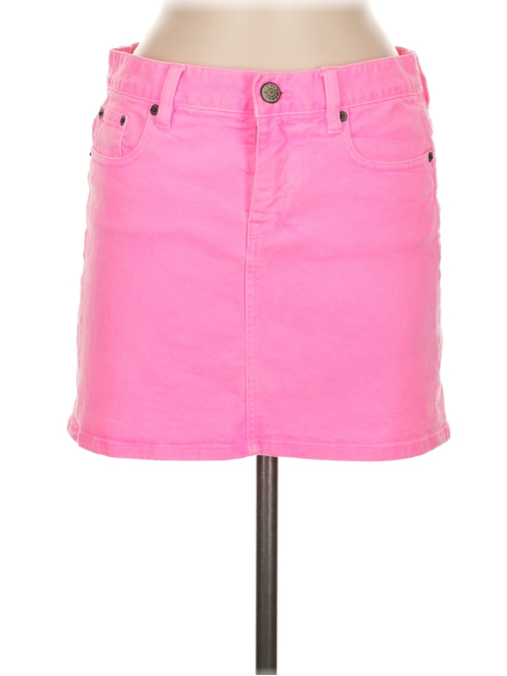 J. Crew - Vintage Garment Dyed Neon Pink Denim Mini Skirt